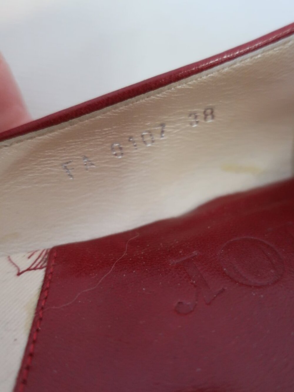 Women Christian Dior Red, Beige Toile De Juoy Canvas Bow Ballet Flats 38 EU/US 8 - Picture 8 of 11